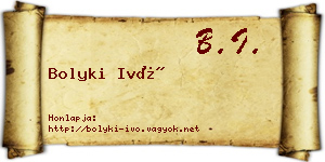 Bolyki Ivó névjegykártya
